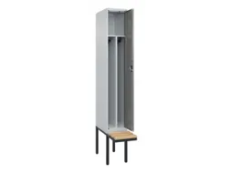 locker met bank,voor scheiding van kleding,HxBxD 2120x300x815mm,1vak