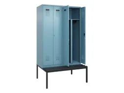 PBM-locker met bank,HxBxD 2120x1200x815mm,4vak,vak B 300mm