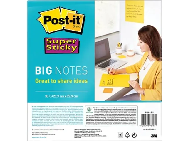 Big Notes 28x28cm, Blok Van 30 Vel, Geel