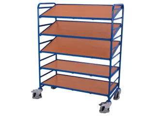 Etagewagen 250kg 1695x1350x665mm 5 Etages Hout Staalbuis - 2