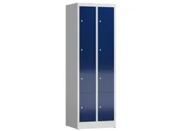 Lockerkast 1800x590x500mm 2x4 vakken cilinderslot, sokkel, RAL5010