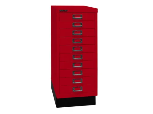 kantoor-ladekast HxBxD 670x279x380mm 10 laden romp kardinaalrood staal