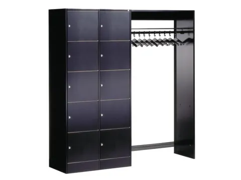 locker met kapstok,HxBxD 1950x1850x480mm,romp RAL7016,front RAL7016