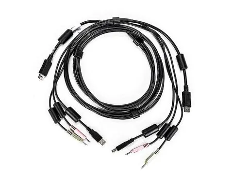 Vertiv Avocent CBL0122, 1,8 m, USB, USB, DisplayPort, Zwart, USB