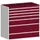 ladekast 1200x1300x650mm 7laden zware lasten RAL7035 front RAL3004
