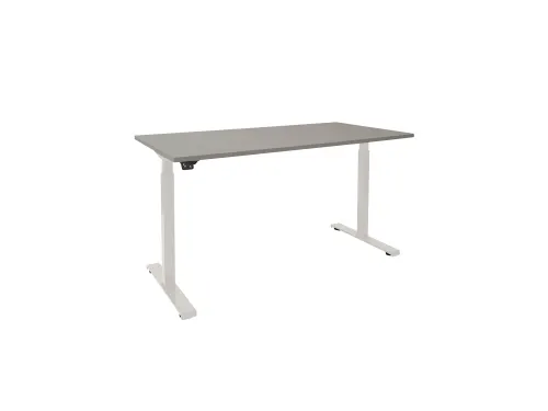 Elektrisch Verstelbaar Bureau Licht grijs 2 Motoren 160x80cm Frame Wit