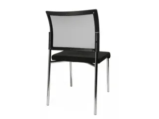 Bezoekersstoel Zitting Zwart Stof Rugleuning Netbekleding Zwart - 3