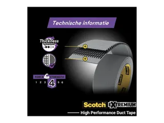 Plakband Scotch Extremium no residue duct tape 48mmx18.2m grijs - 3