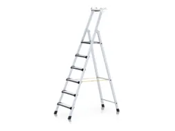 trapladder,eenzijdig,6treden,m. bekleding,stand H 1,25m,balk L 2,06m