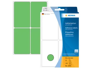 HERMA 2495 Universele etiketten 52x82mm Groen 128 stuks - 2