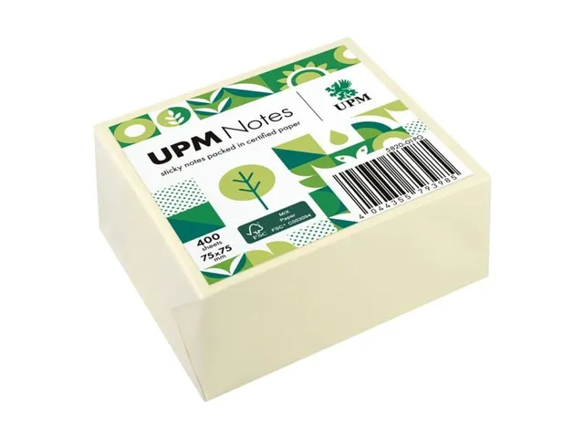 UPM notes 75x75 pastel geel blok 400 vel