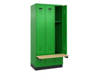 locker met bank,HxBxD 1950x900x815mm,3vak,vak B 300mm,cilinderslot - 1