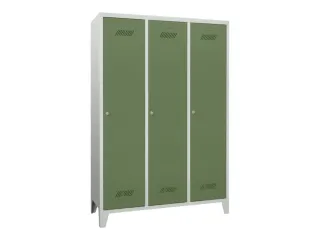 lockerkast,HxBxD 1850x1200x500mm,3vak,RAL7035,front RAL6011 - 3