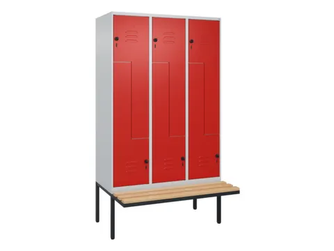 Z-garderobekast,HxBxD 2120x1200x815mm,6vak,vak B 400mm,draaigrendel