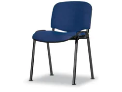 Bezoekersstoel,4Voeten Ovale Buis Zwart,Zitting Stof Donkerblauw