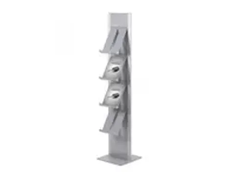 OUTLET Brochurerek Totem Zilver Met Stalen Legplanken