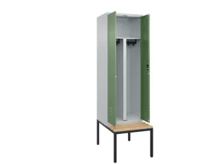 PBM-locker met bank,HxBxD 2120x600x815mm,2vak,vak B 300mm,cil.-slot - 2