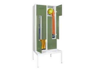 Z-garderobekast,HxBxD 2100x800x800mm,vak B 400mm,RAL7035,front RAL6011 - 2