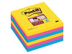 Memoblok Post-it 675-SSRO Super Sticky 101x101mm lijn Rio Assorti