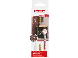 Viltstift edding 751 lakmarker metallic set à 3 stuks assorti - 2