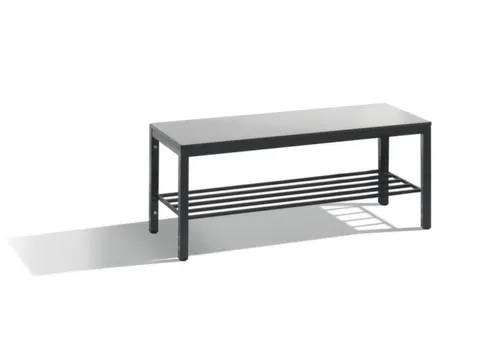 omkleedbank,HxLxD 438x1000x353mm,HPL zilvergrijs,frame staal RAL7021