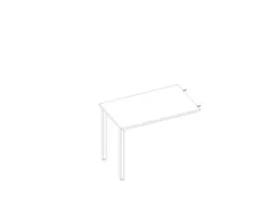aanbouwtafel,v. 4voeten,HxBxD 730x1000x600mm,blad wit,2voeten wit