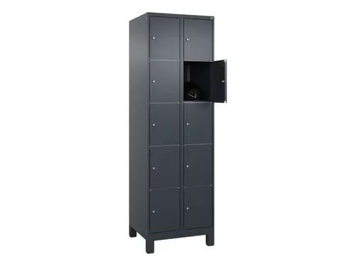 lockerkast,HxBxD 1950x600x500mm,2x5vakken,vak B 300mm,cil.-slot,voeten