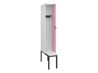 locker met bank,HxBxD 2120x300x815mm,1vak,vak B 300mm,draaigrendel - 1