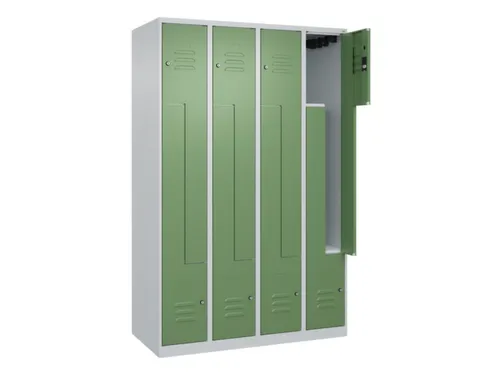 Z-garderobekast,HxBxD 1850x1200x500mm,vak B 150/300mm,cil.-slot