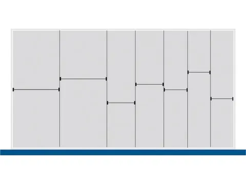 indelingsset,7lengteverdeler/6scheidingsplaten,v. front H 75mm