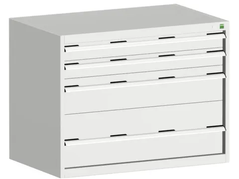 ladekast HxBxD 800x1050x750mm 4 laden romp Ral7035 staal lichtgrijs