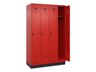 locker,HxBxD 1950x1200x500mm,4vak,vak B 300mm,draaigrendel,sokkel - 2