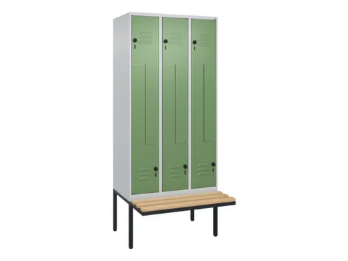Z-garderobekast,HxBxD 2120x900x815mm,6vak,vak B 300mm,draaigrendel