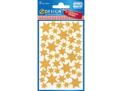 etiket Z-design Christmas pakje a 2 vel gouden sterren