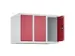 opzetkast,v. locker,3vak.,vak B 250mm,HxBxD 500x750x500mm,vleugeldeur