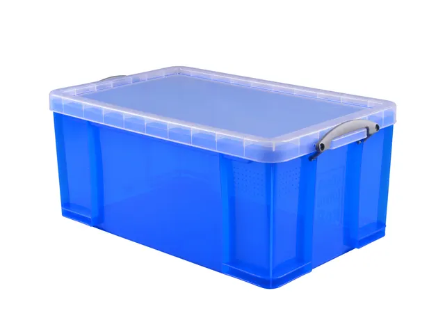Opbergbox Really Useful 64 liter 710x440x310mm transparant blauw