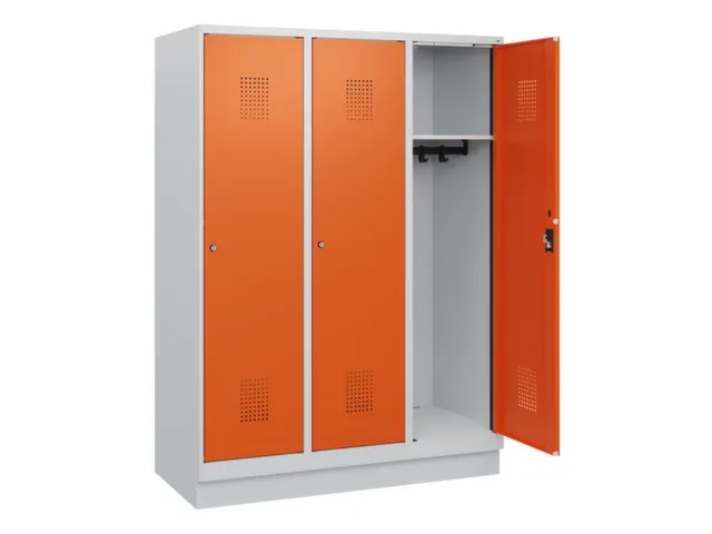 schoollocker,HxBxD 1630x1200x500mm,3vak,vak B 400mm,cil.-slot,sokkel