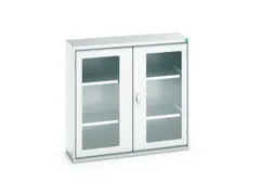 vitrinekast 1000x1050x350mm 2xStalen bodem romp RAL7035 front RAL7035