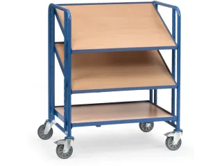 Eurobakkenwagens 2391 250kg 3 Etages Hout 820x610mm Ral5007 - 1