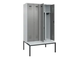 PBM-locker met bank,HxBxD 2120x1200x815mm,4vak,vak B 300mm