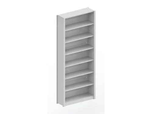 kantoorstelling grondveld HxBxD 2550x1056x335mm 7 OH Stalen Ral7035
