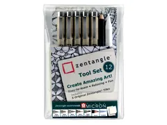 Fineliner Bruynzeel Zentangle Pigma Micron Assorti Zwart 12 Stuks