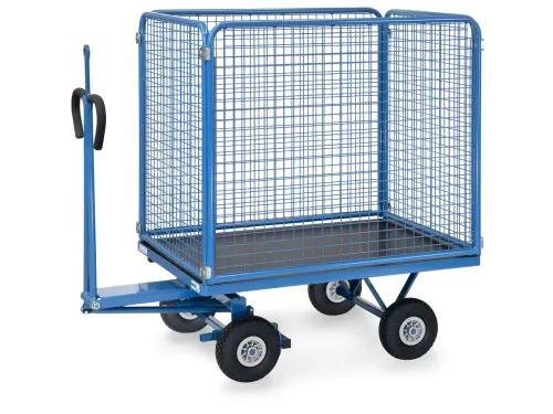Handtrekwagen 6443PZ 450kg 1135x795mm draadgaas polyurethaan trekoog
