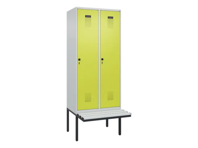 locker met bank,voor scheiding van kleding,HxBxD 2120x800x815mm,2vak