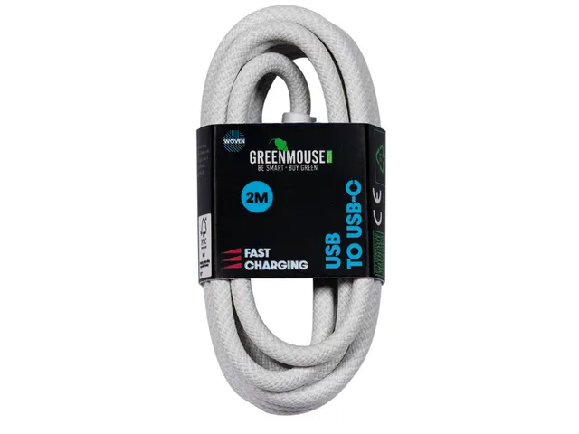 Kabel Green Mouse USB-A naar USB-C data Woven 2m