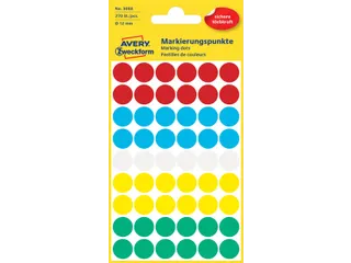 Etiket Avery Zweckform 3088 Rond Ø12mm Assorti 270 Stuks - 1