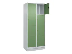 lockerkast,HxBxD 1950x800x500mm,2x4vakken,vak B 400mm,cil.-slot,sokkel