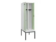 locker met bank,voor scheiding van kleding,HxBxD 2120x600x815mm,2vak