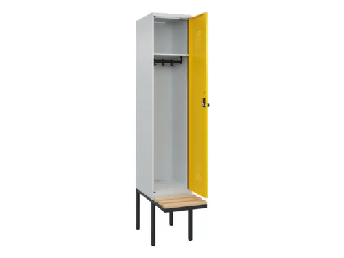 locker met bank,HxBxD 2120x400x815mm,1vak,vak B 400mm,draaigrendel