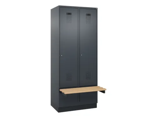locker met bank,HxBxD 1950x800x815mm,2vak,vak B 400mm,cilinderslot